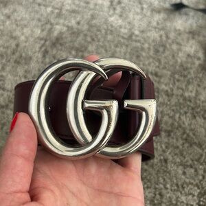 Gucci Burgundy GG belt